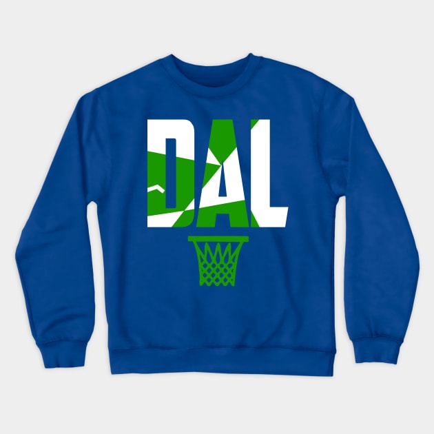 Throwback Dallas Basketball Crewneck Sweatshirt by funandgames